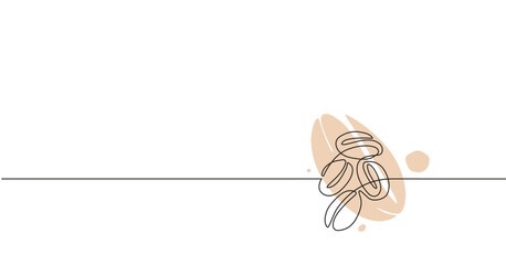 Vector illustration of the coffee beans. Line art with coffee seeds.
