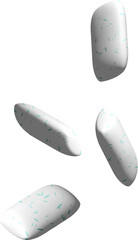 Mint flavor chewing gum.
Fresh breath.
Antibacterial gummy, mouth freshener.3d rendering