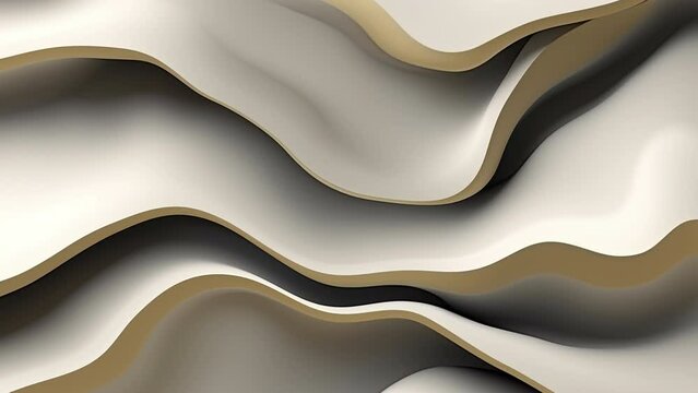 Abstract grey liquid motion video background, colored layered forms, wave paper cut, multi-layered color fields, multilayered folding graphics, sculptural paper fluid with slow dissolving effect