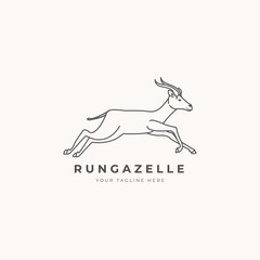 monoline animal logo gazelle minimalist