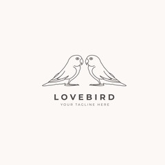 monoline animal logo love bird minimalist