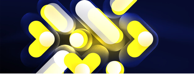 Glowing round shapes abstract background. Template for wallpaper, banner, presentation, background