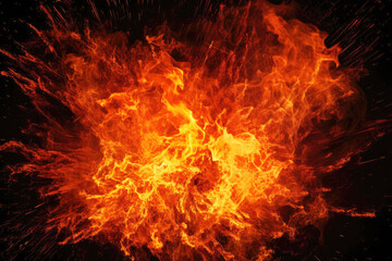 Fototapeta na wymiar Big fire explosion created with Generative AI technology.