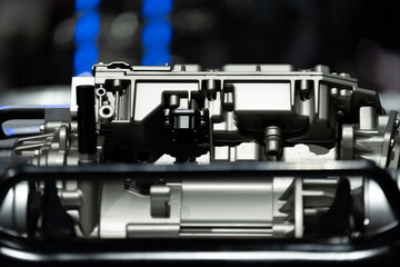 Fototapeta na wymiar Electric car internal motor details