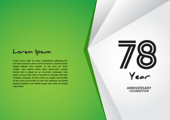 78 year anniversary celebration logotype on green background for poster, banner, leaflet, flyer, brochure, web, invitations or greeting card, 78 number design, 78th Birthday invitation