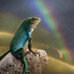 Fototapeta premium Iguana on a rock