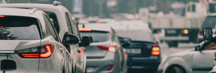 Fototapeta premium Cars stuck in traffic