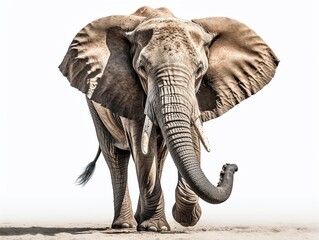 Fototapeta premium elephant on isolated white background generative ai