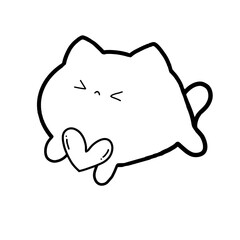 cat with a heart