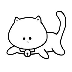 Obraz premium cat cartoon hand drawn outline