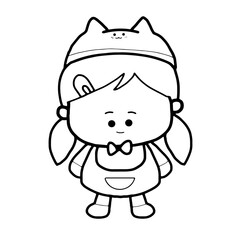 baby cartoon child   hand drawn outline