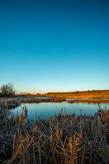 sunset over the river