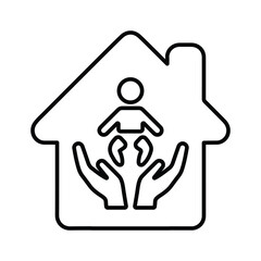 Orphanage icon. Line icon, outline symbol.
