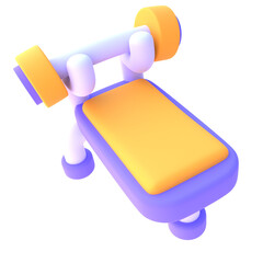 Bench press 3D Rendered Image