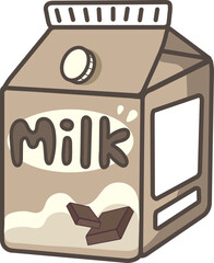 Chocolate milk cartoon icon handpaint minimalist pastel