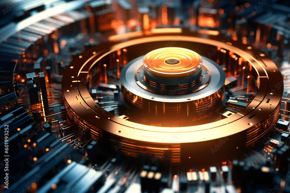 Aufkleber detailed generic abstract technology and engineering background illustration. created with generativ