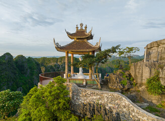 Architecture of Mua Cave travel destination in Tam Coc, Ninh Binh, Vietnam. Popular destination.