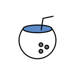 Coconut Juice icon vector stock.