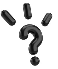 Question mark sign. 3D illustration.