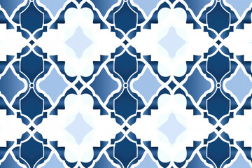 Fototapeta premium blue and white moroccan pattern background