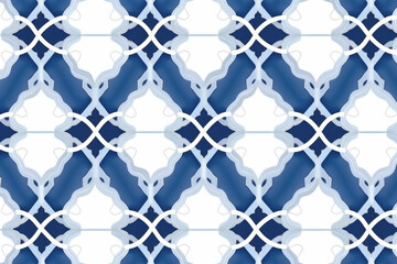 Fototapeta premium blue and white moroccan pattern background