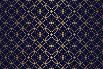 Seamless pattern gold circle mesh line , retro vintage stye background vector