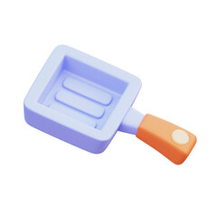 Square Pan 3D Rendered Image