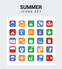 summer related icon set