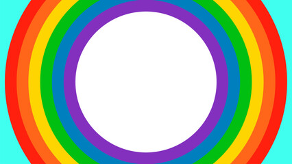 Background BG Abstract Rainbow Circular. Multicolored LGBT Pride Month. LGBTQ+ Colorful Radial Circle. Energy Power LGBTQIA Movement Circles.