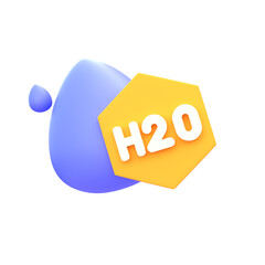 H2O 3D Rendered Image