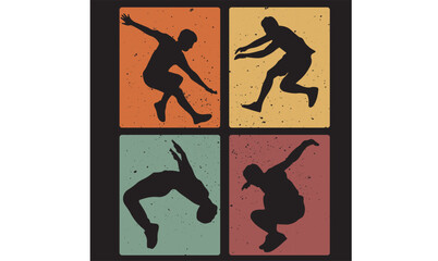 parkour design, parkour vintage design parkour vector Template for card, poster, banner, print for t-shirt ,pin,logo,badge, illustration, clipart, sticker