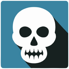 Icon skull.Icon in color mate style. Suitable for prints, poster, flyers, party decoration, greeting card, etc.