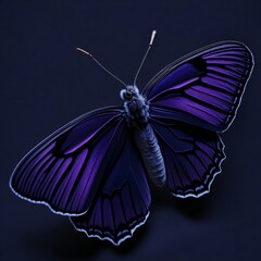 beautyful purple butterfly on black background Generated by AI