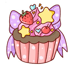 cupcake with pink icing