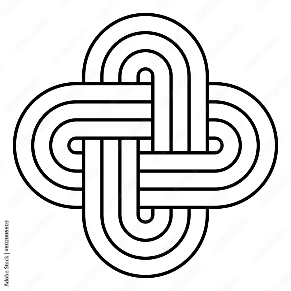Poster solomons knot, an ancient symbol and traditional decorative motif. sigillum salomonis, a link and no