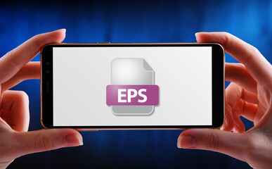 A smartphone displaying the icon of EPS file