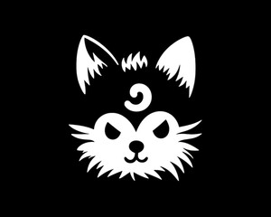 Obraz premium Cat head illustration design, generative ai