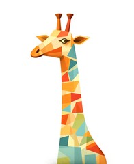 Cute giraffe cartoon illustration, Generative ai