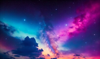 Beautiful colorful sky with stars (Generative AI)
