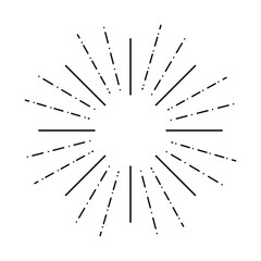 Obraz premium Sunburst Rays Fireworks Vintage Circular Element Isolated Vector Illustration