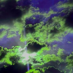 The green cloud hung in the sky like a verdant veil