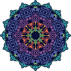 Colorful floral mandala vector