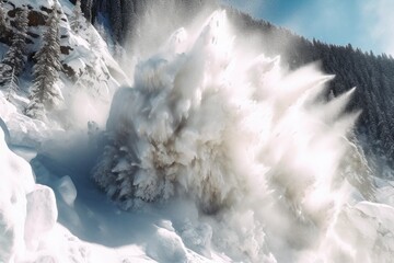 Fototapeta na wymiar Snow Mountain Avalanche