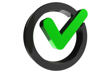 3D Tick - Check Mark Sign on Transparent Background