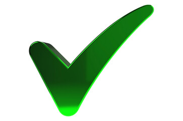 3D Tick - Check Mark Sign on Transparent Background