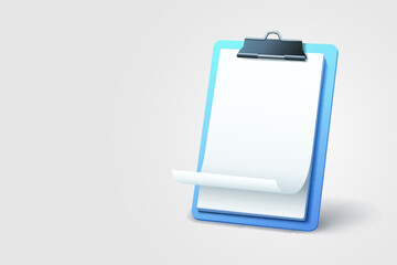 Clipboard communication, management service page, business paper. Vector illustration