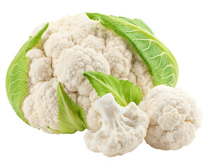 cauliflower isolated on white background, full depth of field