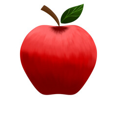 red apple isolated on white