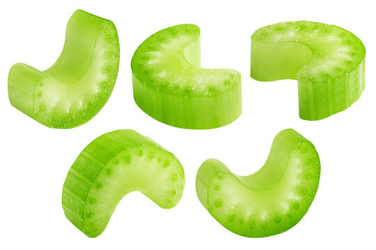 celery isolated on white background, full depth of field