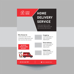 Delivery Service Flyer, Fast Delivery Flyer, We deliver Courier Flyer,Courier Man flyer